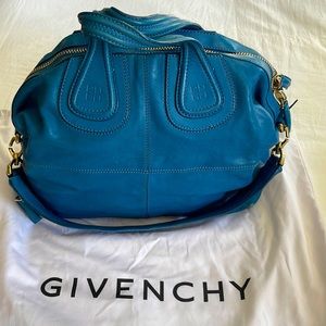 Givenchy Nightingale Satchel Leather Medium Blue